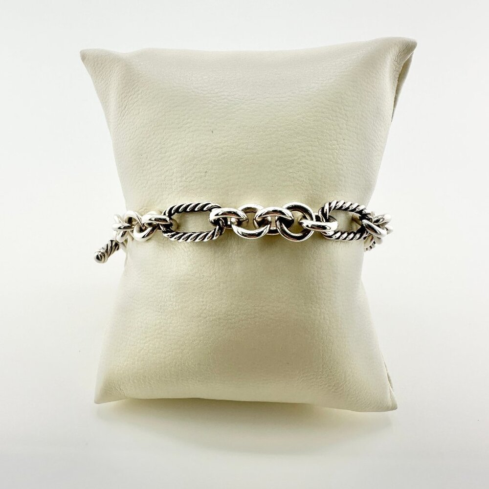 David Yurman Figaro Heart Charm Bracelet w/ 18K Yellow Gold - 7.25" - Picture 5 of 16